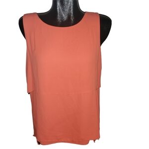 Bali Sleeveless Orange Layered Top S